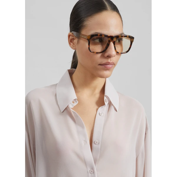 The Frankie Shop Peri Georgette Shirt – Faded Pink, view 4
