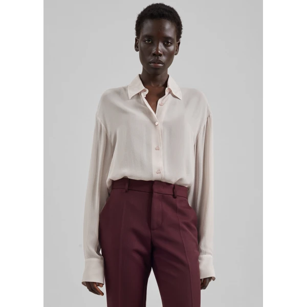 The Frankie Shop Peri Georgette Shirt – Faded Pink, view 6