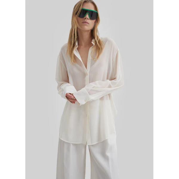 The Frankie Shop Peri Georgette Shirt – Ivory, view 3