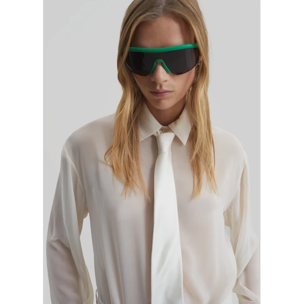 The Frankie Shop Peri Georgette Shirt – Ivory, view 4