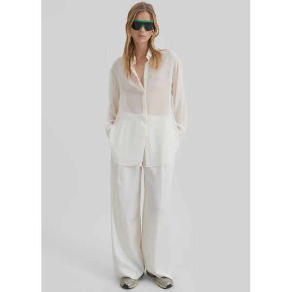 The Frankie Shop Peri Georgette Shirt – Ivory, view 5