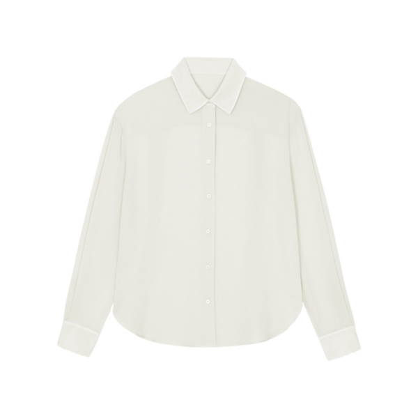 The Frankie Shop Peri Georgette Shirt - Ivory - Oversized Minimalist Tops in Ivory - Shop at Coveti