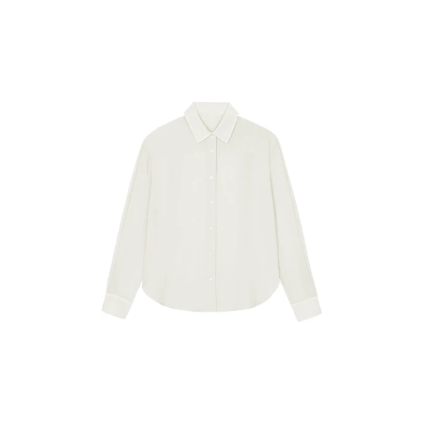 The Frankie Shop Peri Georgette Shirt - Ivory - Oversized Minimalist Tops in Ivory - Shop at Coveti