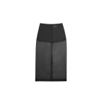 The Frankie Shop Peri Sheer Midi Skirt - Black - Oversized Minimalist Skirts in Black - Shop at Coveti