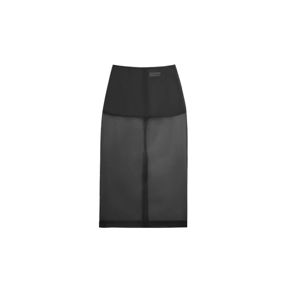 The Frankie Shop Peri Sheer Midi Skirt - Black - Oversized Minimalist Skirts in Black - Shop at Coveti