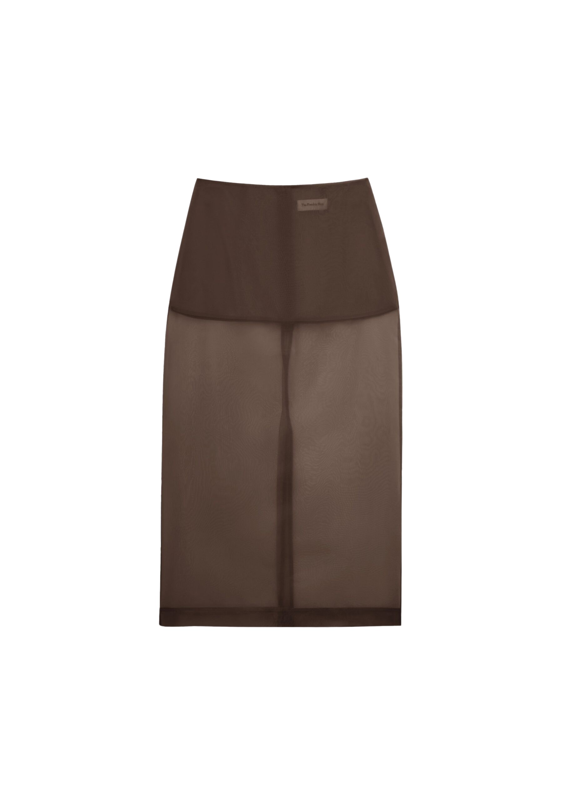 The Frankie Shop Peri Sheer Midi Skirt - Brown - Oversized Minimalist Skirts in Beige - Shop at Coveti
