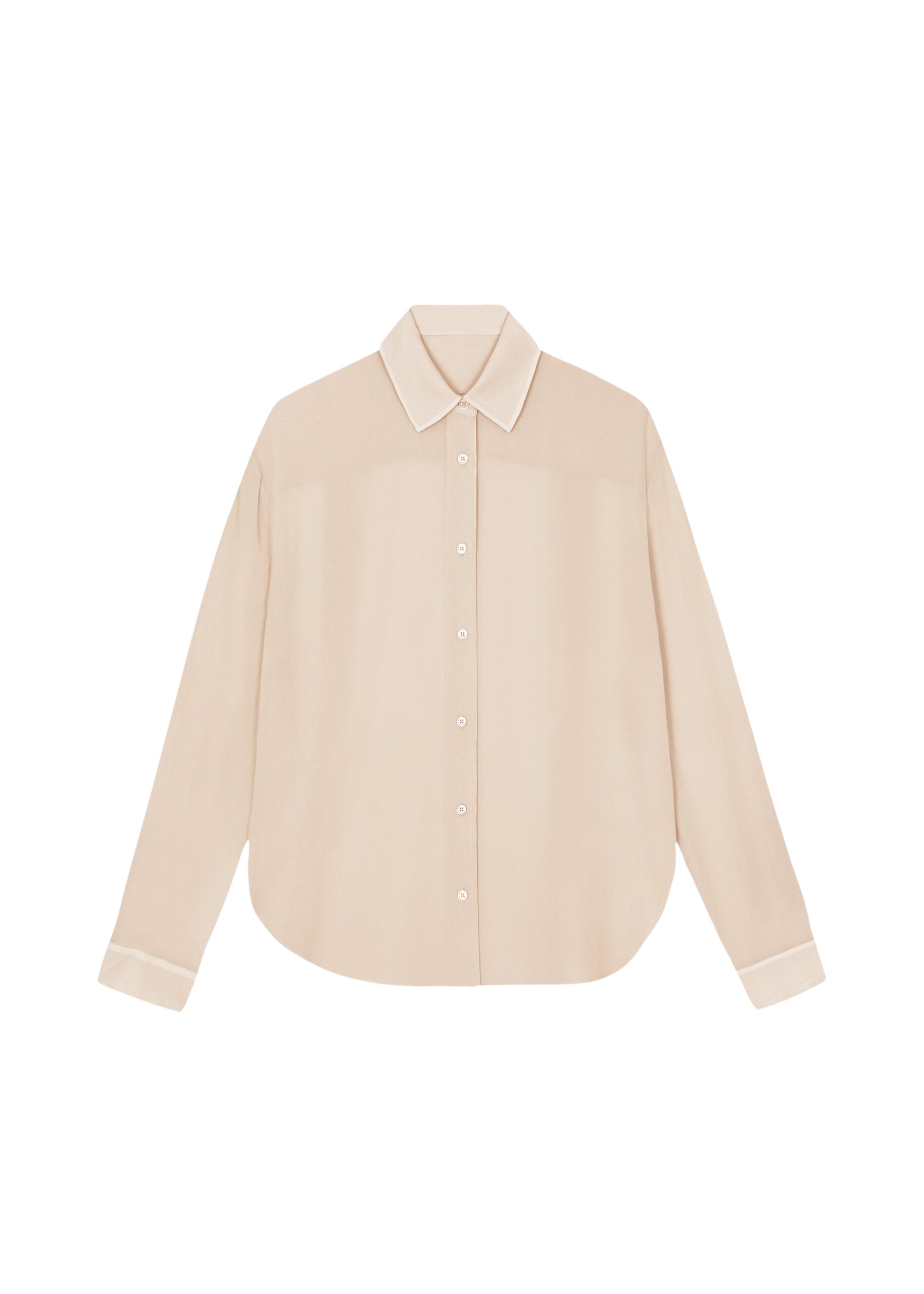 The Frankie Shop Peri Silk Georgette Shirt – Beige