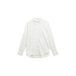 The Frankie Shop Peri Striped Cotton Shirt - White/Brown Stripe - Oversized Minimalist Tops in Multicolour - Shop at Coveti