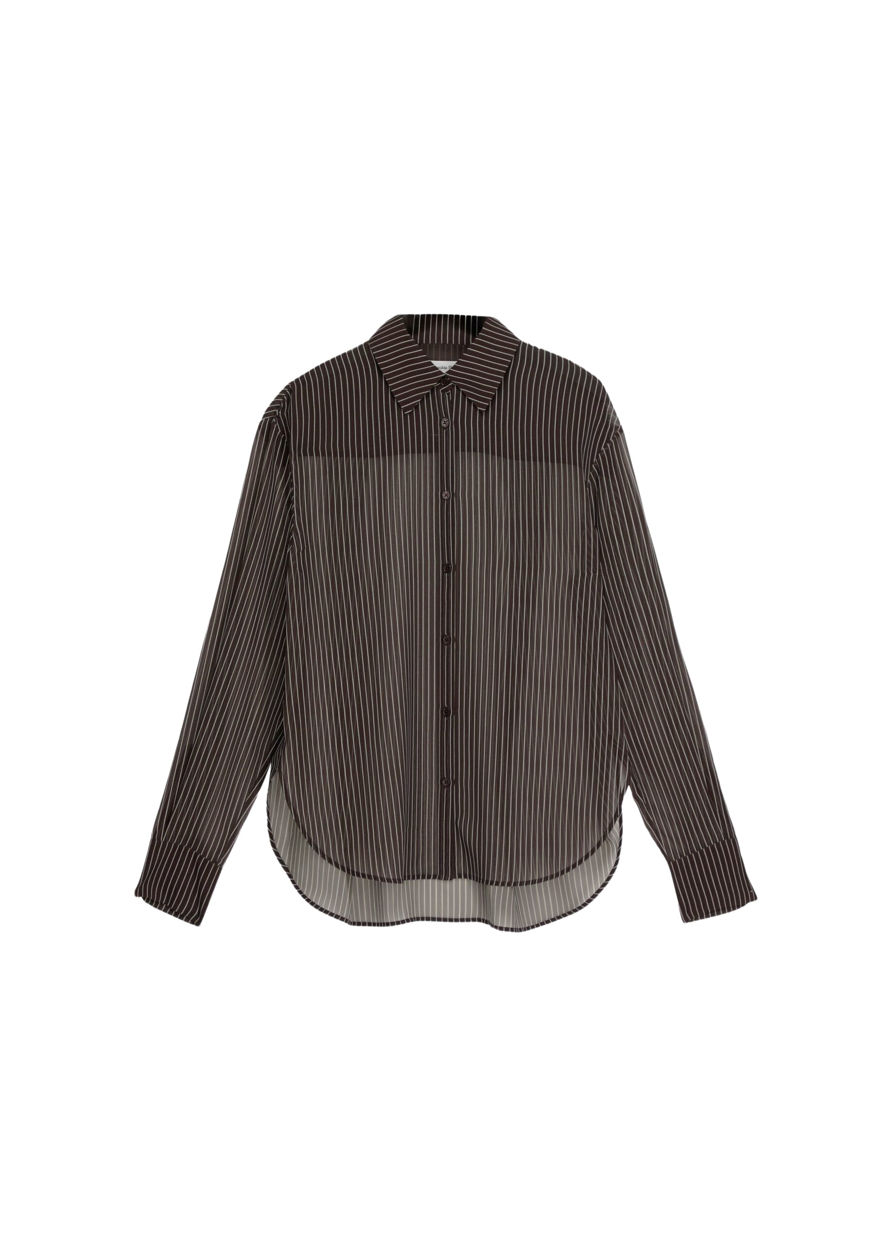 The Frankie Shop Peri Striped Shirt – Brown/White Stripe