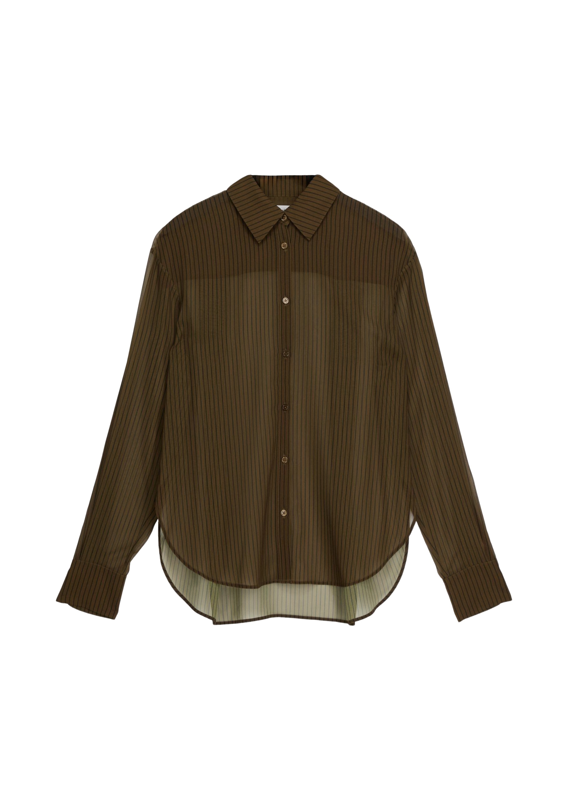 The Frankie Shop Peri Striped Shirt – Olive/Black Stripe