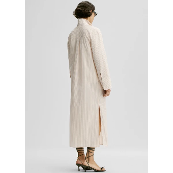The Frankie Shop Perroti Cotton Maxi Dress – Dark Sand Stripe, view 5
