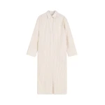 The Frankie Shop Perroti Cotton Maxi Dress - Dark Sand Stripe - Oversized Minimalist Dresses in Multicolour - Shop at Coveti