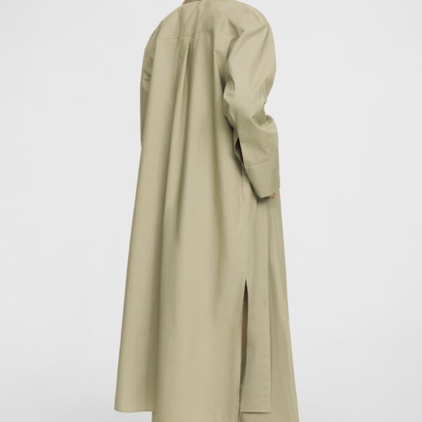 The Frankie Shop Perroti Cotton Maxi Dress - Deep Lichen Green - Oversized Minimalist Dresses in Green - Shop at Coveti