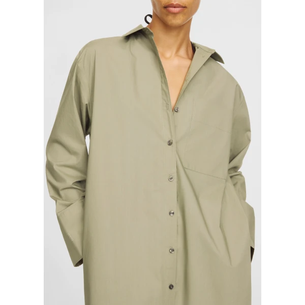 The Frankie Shop Perroti Cotton Maxi Dress – Deep Lichen Green, view 4
