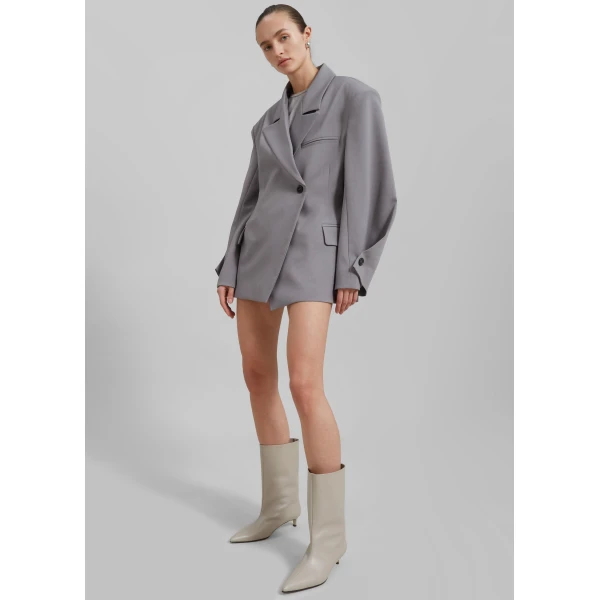 The Frankie Shop Pia Boxy Blazer – Grey, view 2