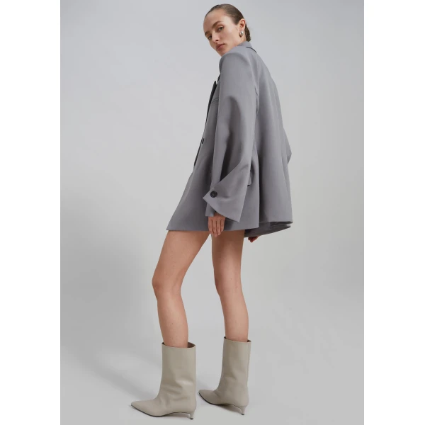 The Frankie Shop Pia Boxy Blazer – Grey, view 3