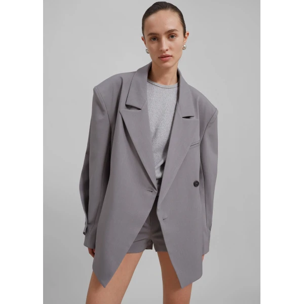 The Frankie Shop Pia Boxy Blazer – Grey, view 5