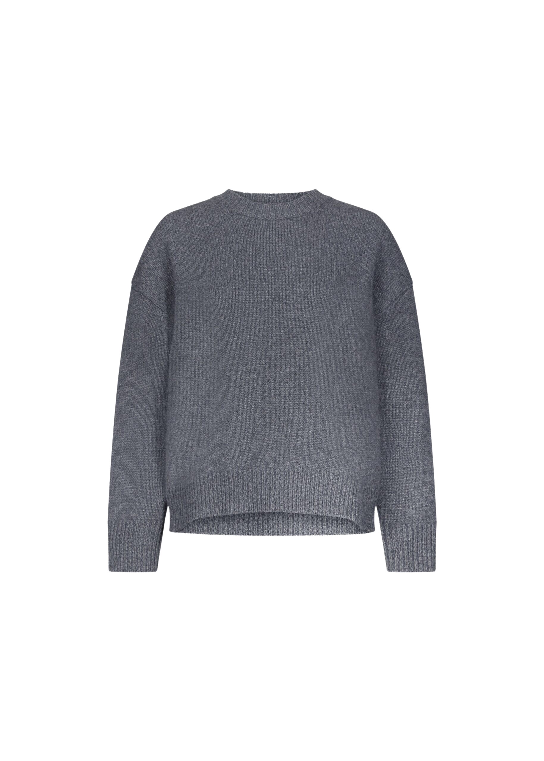 The Frankie Shop Pia Oversized Cashmere Sweater - Anthracite Melange - Oversized Minimalist Knitwear in Grey - Shop at Coveti