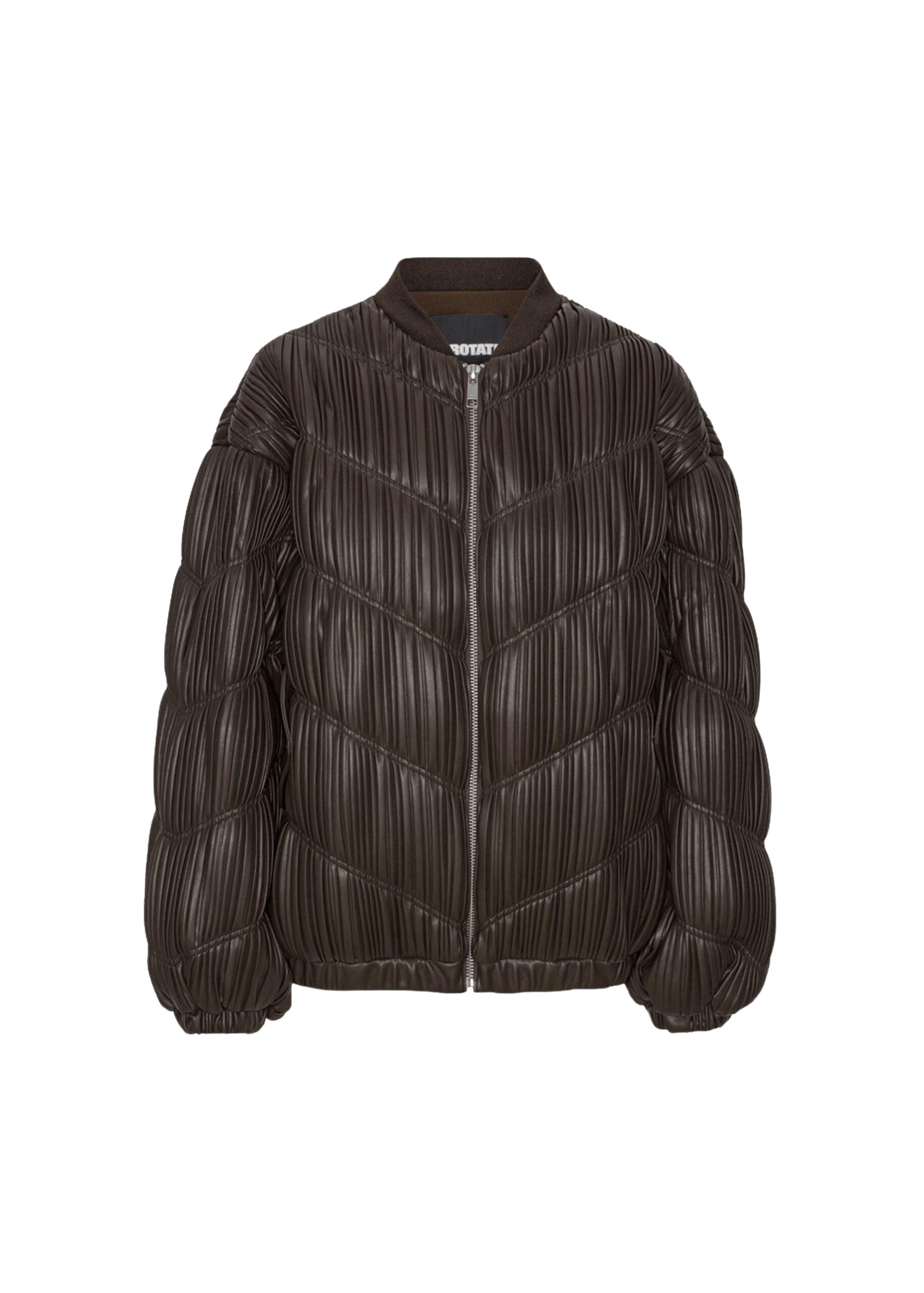 The Frankie Shop Pleated Bomber Jacket – Chocolate Brown