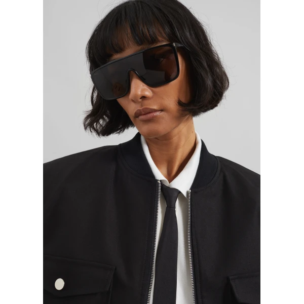 The Frankie Shop Pomona Crop Bomber Jacket – Black, view 6
