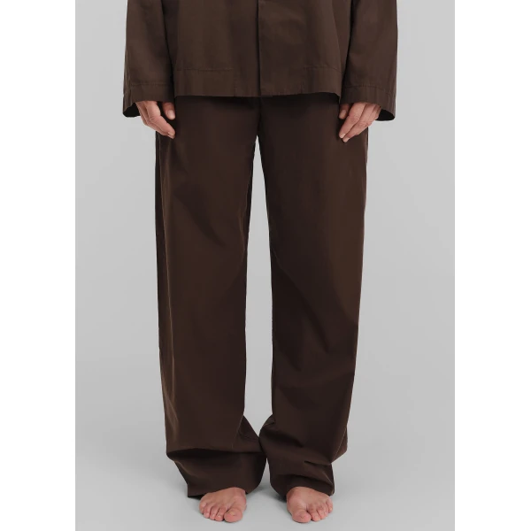 The Frankie Shop Poplin Pyjama Pants – Coffee, view 2