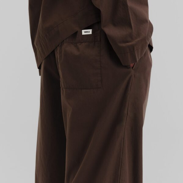 The Frankie Shop Poplin Pyjama Pants - Coffee - Oversized Minimalist Loungewear in Beige - Shop at Coveti