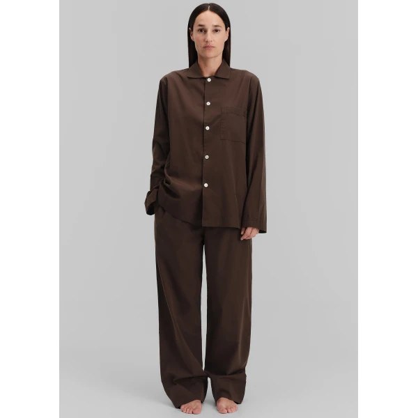The Frankie Shop Poplin Pyjama Pants – Coffee, view 5