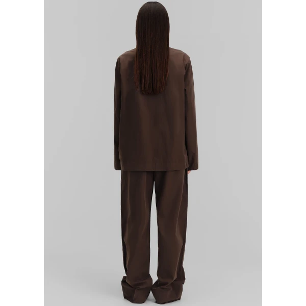 The Frankie Shop Poplin Pyjama Pants – Coffee, view 6