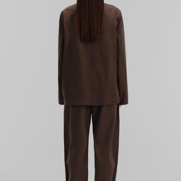 The Frankie Shop Poplin Pyjama Pants - Coffee - Oversized Minimalist Loungewear in Beige - Shop at Coveti
