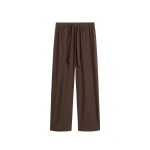 The Frankie Shop Poplin Pyjama Pants - Coffee - Oversized Minimalist Loungewear in Beige - Shop at Coveti