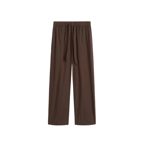 The Frankie Shop Poplin Pyjama Pants - Coffee - Oversized Minimalist Loungewear in Beige - Shop at Coveti