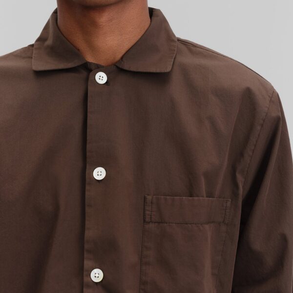 The Frankie Shop Poplin Pyjama Shirt - Coffee - Oversized Minimalist Loungewear in Beige - Shop at Coveti