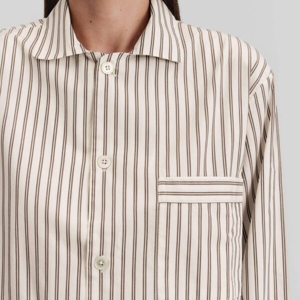 The Frankie Shop Poplin Pyjama Shirt - Hopper Stripes - Oversized Minimalist Loungewear in Multicolour - Shop at Coveti