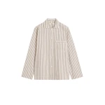 The Frankie Shop Poplin Pyjama Shirt - Hopper Stripes - Oversized Minimalist Loungewear in Multicolour - Shop at Coveti