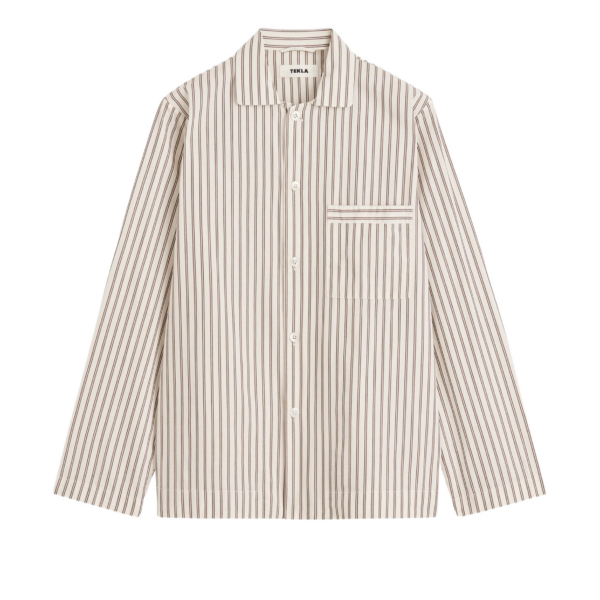 The Frankie Shop Poplin Pyjama Shirt - Hopper Stripes - Oversized Minimalist Loungewear in Multicolour - Shop at Coveti