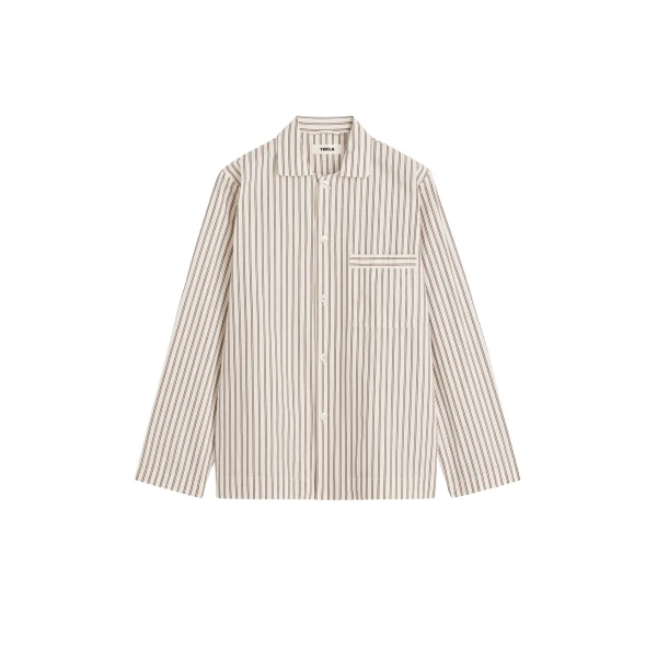 The Frankie Shop Poplin Pyjama Shirt - Hopper Stripes - Oversized Minimalist Loungewear in Multicolour - Shop at Coveti