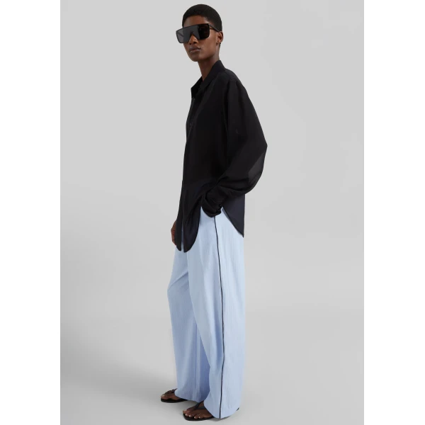 The Frankie Shop Porto Contrast Piped Pants – Blue/White Stripe, view 2
