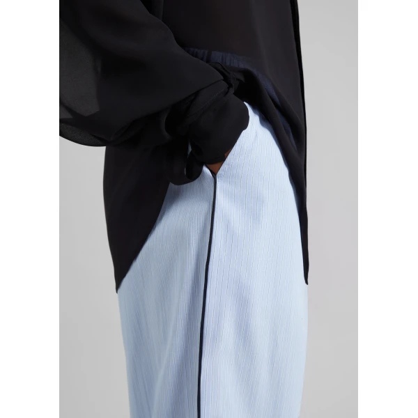 The Frankie Shop Porto Contrast Piped Pants – Blue/White Stripe, view 4