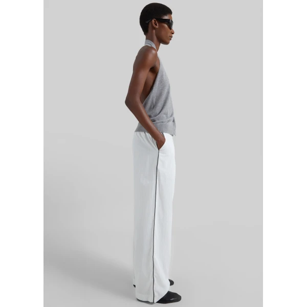 The Frankie Shop Porto Contrast Piped Pants – White/Black Stripe, view 6
