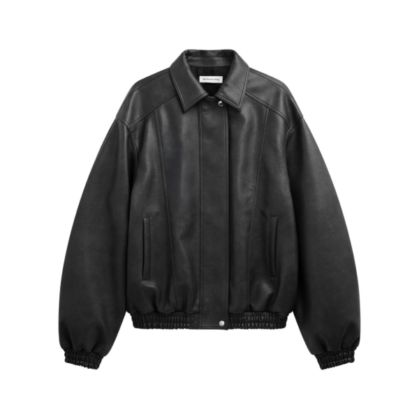 The Frankie Shop Prescott Faux Leather Jacket - Black - Oversized Minimalist Jackets in Black - Shop at Coveti
