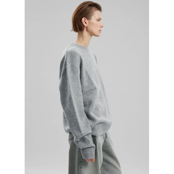 The Frankie Shop Quinton Crew Neck Sweater – Light Grey, view 6