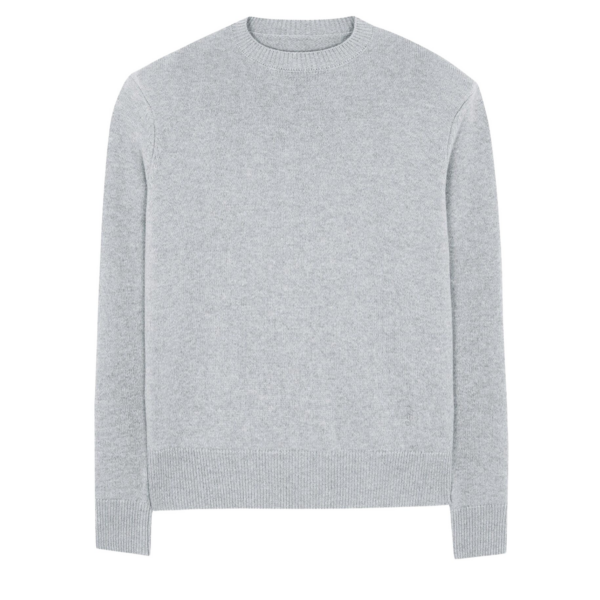 The Frankie Shop Quinton Crew Neck Sweater - Light Grey - Oversized Minimalist Knitwear in Grey - Shop at Coveti
