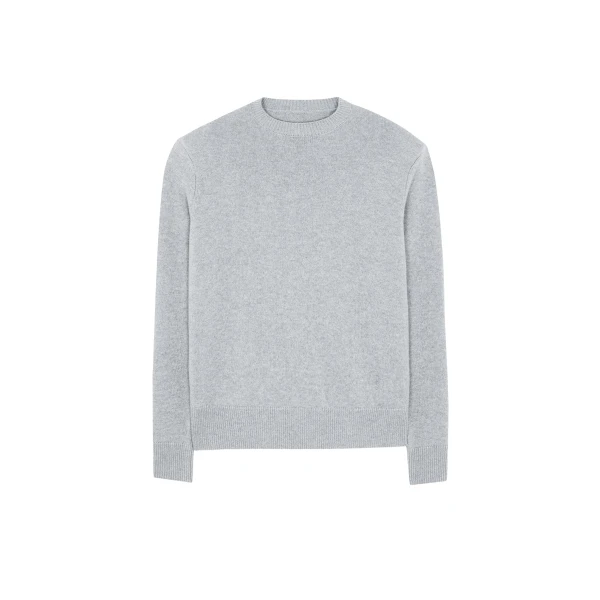The Frankie Shop Quinton Crew Neck Sweater - Light Grey - Oversized Minimalist Knitwear in Grey - Shop at Coveti