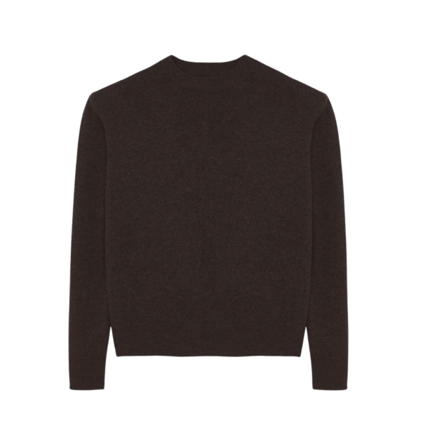 The Frankie Shop Rafaela Padded Knit Sweater - Dark Brown - Oversized Minimalist Knitwear in Beige - Shop at Coveti