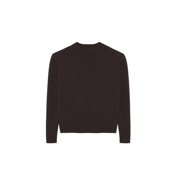 The Frankie Shop Rafaela Padded Knit Sweater - Dark Brown - Oversized Minimalist Knitwear in Beige - Shop at Coveti