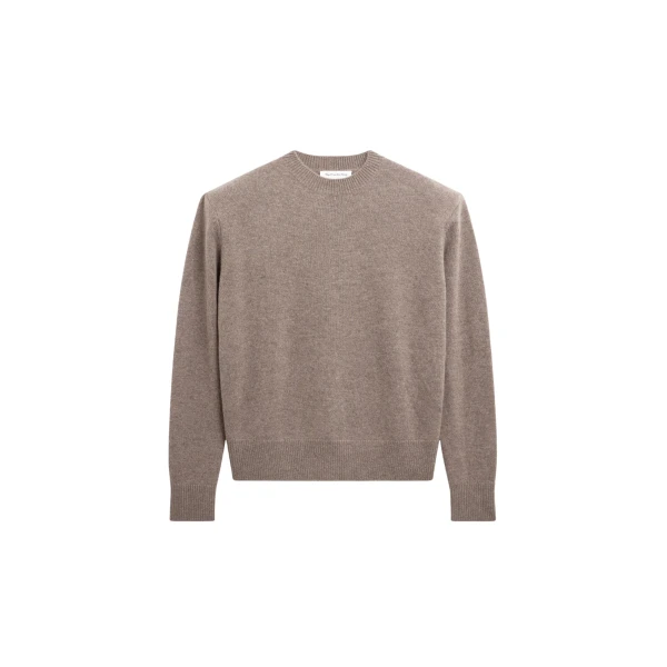 The Frankie Shop Rafaela Padded Knit Sweater - Dark Taupe - Oversized Minimalist Knitwear in Beige - Shop at Coveti