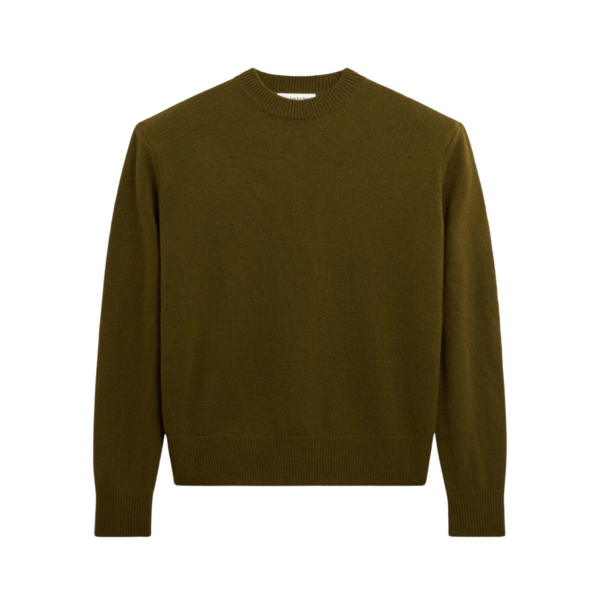 The Frankie Shop Rafaela Padded Knit Sweater - Olive - Oversized Minimalist Knitwear in Green - Shop at Coveti