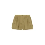 The Frankie Shop Raheny Mini Skort - Olive - Oversized Minimalist Skirts in Green - Shop at Coveti