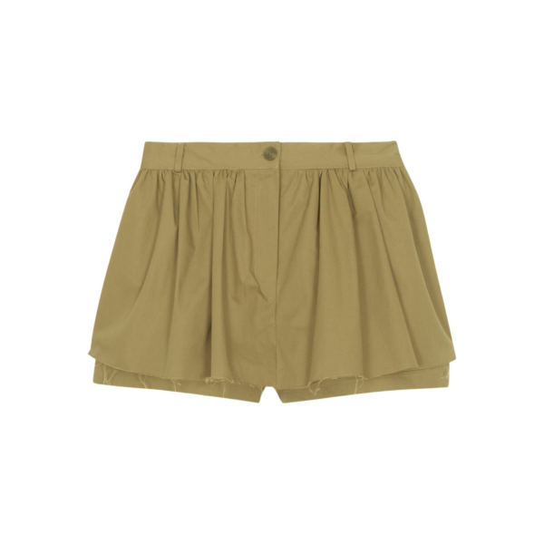 The Frankie Shop Raheny Mini Skort - Olive - Oversized Minimalist Skirts in Green - Shop at Coveti