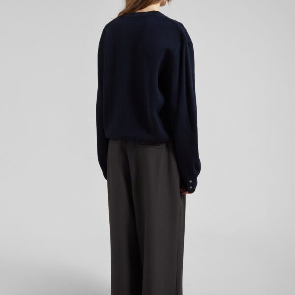 The Frankie Shop Ramsen Pleated Wide Trousers - Charcoal - Oversized Minimalist Pants in Grey - Shop at Coveti